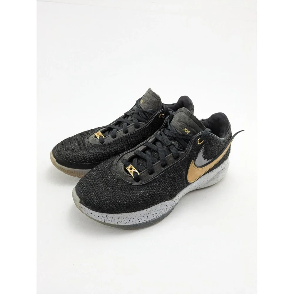 Mens Nike LeBron 20 'Black‎ Metallic Gold' Basketball Shoes DJ5423-003 Size 8.5